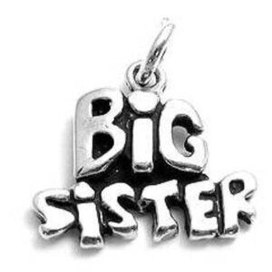 ADORABLE "BIG SISTER" FUNKY LETTERS CHARM IN STERLING SILVER